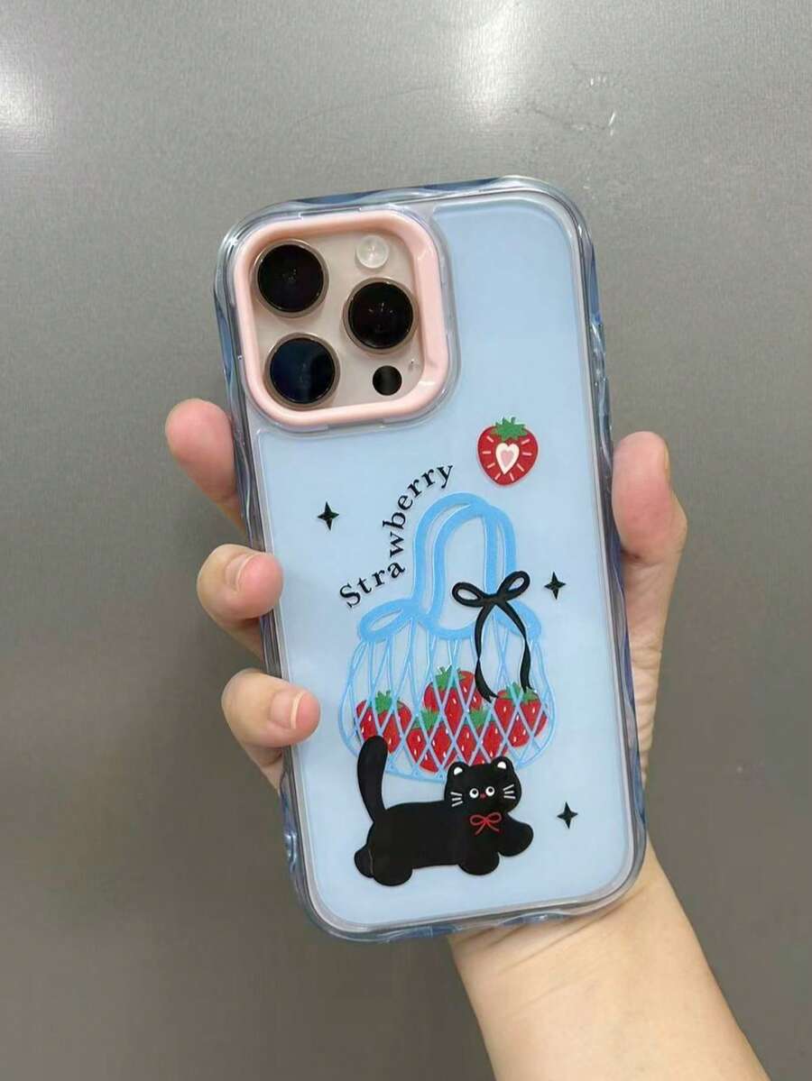 1个波点绿色背景手机壳，兼容 16 Pro Max、Apple 15、新款16 Pro、Viral 14、13英寸硅胶手机壳，防摔保护套，15 Pro女士款 - 淺藍色 - 查看 1