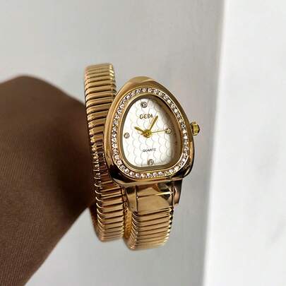 gedi ساعة سوار للنساء بشكل ثعبان، ساعة سلسلة معصم موضة، ساعة كوارتز ماركة عصرية للبنات