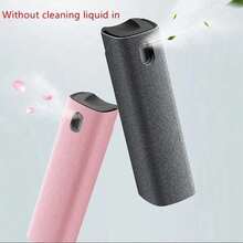 NEW2 In 1 Mobile Phone Screen Cleaner Spray Bottle Microfiber Computer Dust Removal Cleaning Glasses Wipes Without Cleaning - Black-with CoverCase - View 4