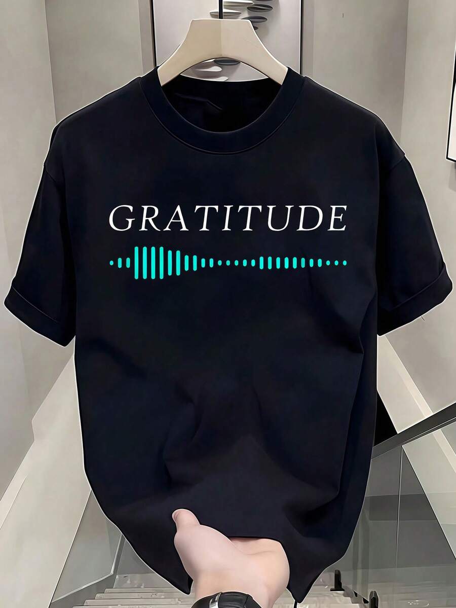 Camiseta Gratitud Onda de Sonido - Negro - Ver 1