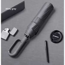 Portable Umbrella With Automatic Folding Design, Equipped With A Ring Buckle, Suitable For Both Sunny And Rainy Weather, Windpro - XÁM - Xem 4