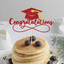 Congratulations 2025 Graduation Cake Topper,Congrats Grad Cake Decor - 2025 High Schoolsss; College;Senior Graduation Party Decorations Supplies (Red Gold){Inchcolor_nameinch:InchRedGold(1)Inch} - 紅金(1) - 查看 5