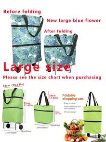 Portable Folding Grocery Shopping Trailer, Light Trolley With Wheels, Backable Bag, Shopping Bag For Express Delivery, Household Trolley, Lightweight, Home Supermarket Shopping, Fashionable, Waterproof, With Zipper Outdoor Decor,Shopping Bag With Wheels Foldable Grocery Shopping Cart Tug Portable Female Large Capacity Bag Home Supermarket