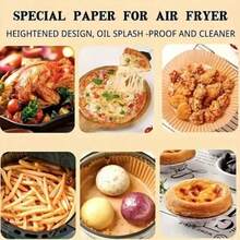 100 张 9 英寸方形空气炸锅烘焙纸垫 - 天然未漂白木质烘焙纸，适用于 5-8 夸脱空气炸锅，不粘，适合圣诞节、万圣节、复活节、感恩节等节日。 - 彩色 - 查看 6