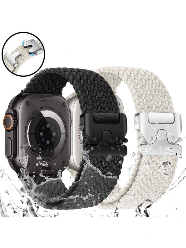 chinbersky Quick Release Band - One-Piece Nylon Elastic Strap With Parachute Buckle, Ultra-Light And Adjustable For All-Day Comfort. Fashionable Sports Loop, Suitable For Men And Women. Fits 38-49mm (Series 10/9/8/7/SE/Ultra)