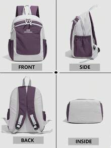 Ensemble de sac à dos multifonctionnel minimaliste 3 couleurs | Débloquer l'esthétique polyvalente des voyages urbains. Système de cordon élastique * Design à couches multi-poches - Un seul ensemble peut gérer divers scénarios comme les déplacements sur le campus et les voyages en plein air. Poche en maille élastique avant pour un accès facile à la carte du campus. - Multicolore - Voir 4