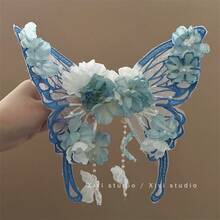A Large Butterfly Hair Clip With Flowers And Silk Flowers, Side Clip, Super Fairy Fluttering Moth, Sweet Princess Hair Accessory, Ancient Style Hanfu Hair Ornament - 1 - 查看 5