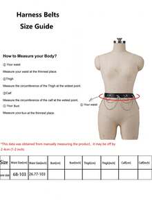 Waist Chain Belt,Casual Gothic Jewelry Body Chain,Adjustable Waist Belt For Party Cosplay,Silver Chain Leather Belt