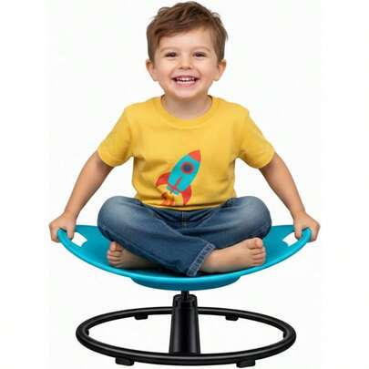 Spinning Chair For Autistic Sensory Swivel Chair With Safety Handle NonSlip Base For With Autism And ADHD Blue