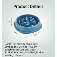 Anti-Choke Slow Feeder Pet Bowl, Non-Slip Anti-Spill Food & Water Dish For Cats And Dogs - Single Bowl - View 11