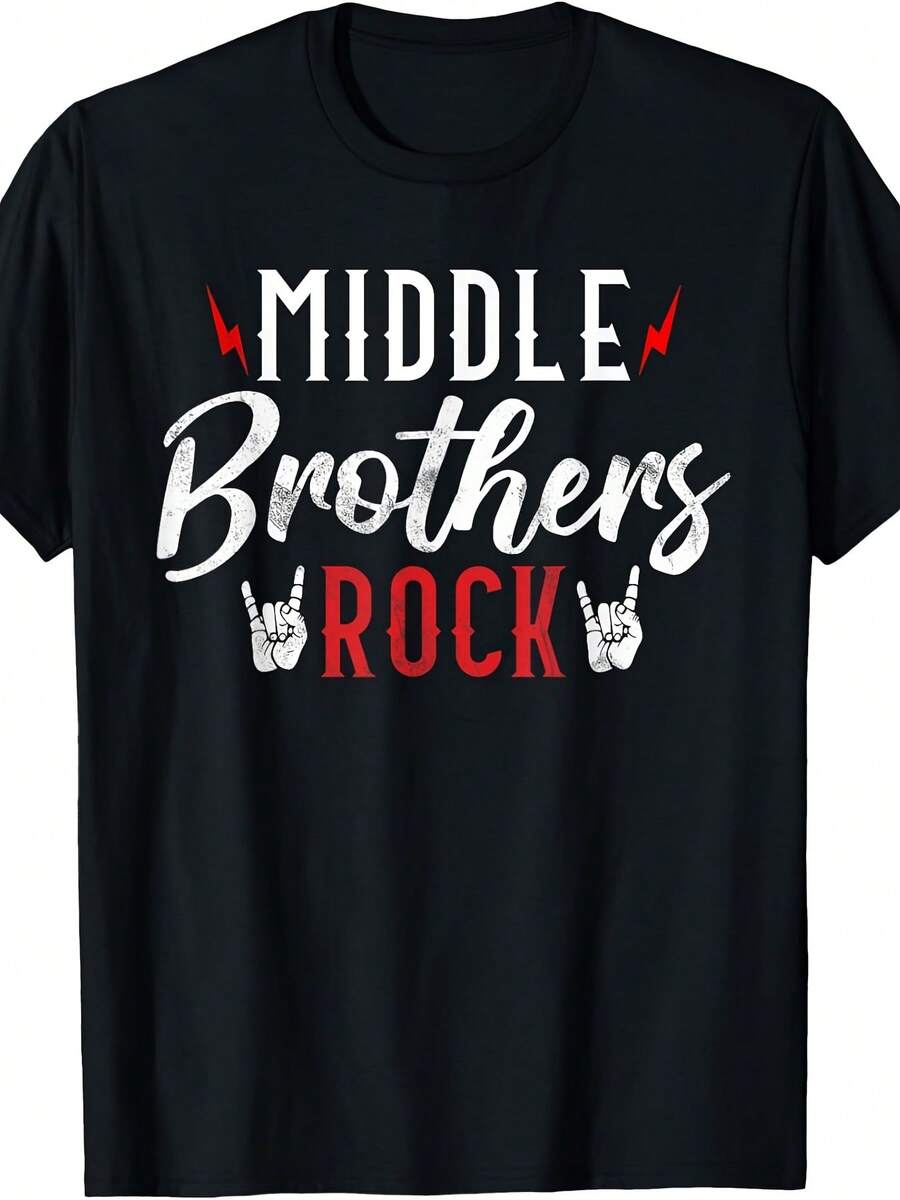 Middle Brothers Rock Middle Brother T-Shirt - Negro - Ver 1