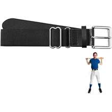 Cinturón de Softbol de Béisbol, Aleación de Cuero de Fibra de Poliéster, Alrededor de 70 Cm a 130 Cm, Fácil de Medir, para Béisbol, Golf, Correr, Ropa Diaria a Juego (negro) - 1 - Ver 7