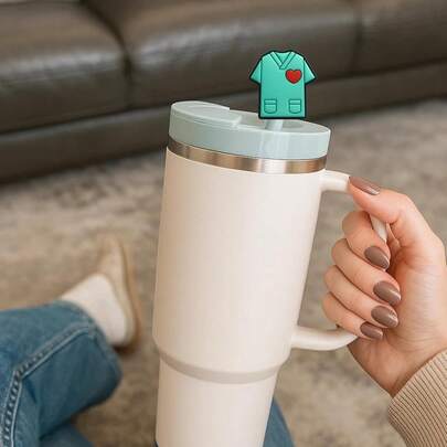 TendenciaCubrepopotes MéDico/Dentista De Silicona Set De 12 Pz |   Tapas Para Popote HigiéNicas |   Compatible Con  &  14–40 Oz |   Evita Polvo Y Salpicaduras |   Reutilizables, BPA FreeCalidad Premium