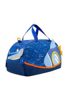 1个便携式旅行包，印有可爱的卡通独角兽/兔子/蛋糕/鲨鱼/恐龙等新颖造型。大容量、轻便耐磨的单肩斜挎包，配有舒适宽肩带，肩带长度可调节，满足基本收纳需求，适合旅行、户外活动、露营等场合，也适合万圣节、感恩节、圣诞节等节日。