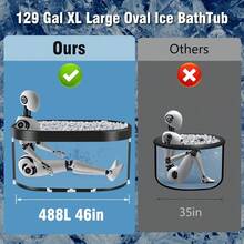 Upgrade 129 Gal XL Large Oval Ice Bath Tub For Athletes Collapsible Cold Plunge Tub - Multiple Layered For Post-Exercise Recovery Portable Bathtub For Home Gyms Indoor Outdoor Use - màu đen - Xem 3