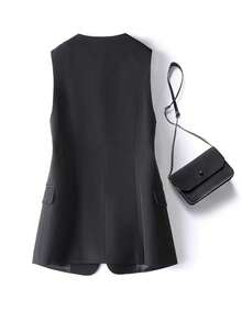 Damen Blazer Jacke, Neuer Herbst Revers Weste Jacke, einfarbig minimalistisch Lässig, Damen Revers einfarbig gefütterte Weste, Herbstbekleidung, Büromode, Damen Blazer, Business Anzug, einfarbige Tasche Vorderseite Knopf Büro, Damen Herbst locker geschnittene Blazer Jacke, Revers, Pendler Lässig schlank einfarbig Alles-passend Damen Blazer Jacke, Neue stilvolle elegante Bluse