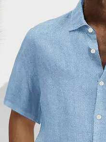 Vintage Casual Basic Plus Size Button Pocket Short Sleeve Shirt