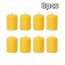4/6/8/12pcs Pure Natural Beeswax Mini Pillar Candles, Each Candle Burns Up To 11 Hours, Suitable For Elegant Dining, Relaxation And Celebration, Use Natural Beeswax Candles To Create Ambiance - Multicolor - View 8