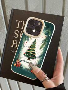 1pc Customized Phone Case, Fashionable Christmas Tree Pattern, TPU Faux Leather Material, Compatible With Samsung S23 Ultra/S24 Ultra/A54 And Redmi Note13 Pro Plus/Redmi 9A/10C And Compatible With IPhone 17 Pro Max/6 Pro Max/15 Pro/14 Plus/13 Pro/12 Pro Max/11/Xs Max, Anti-Fall, Anti-Fingerprint, Durable, Gorgeous High-End, Best Gift For Friends, Father, Mother, Boyfriend, Girlfriend