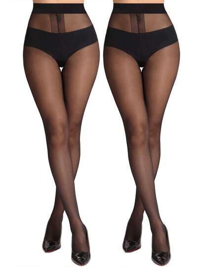 1/2/3 pares de pantis para mujer de talla grande con entrepierna en T, ultra delgados, transpirables y antienganches. Medias sexys y de moda, medias transparentes, leggings adelgazantes, aptos para cualquier ocasión