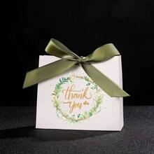 12pcs Elegant Green Bowknot White Gift Bags - 4.5x3.9x1.8 Inch Paper Gift Boxes, Suitable For Weddings, Valentine's Day And Birthdays - Perfect Guest Gifts And Reception Decorations, Applicable For Party Favors - White - View 6