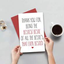 1 Pc Funny Birthday Card For Bestie With Personalized Design Best Friend Greeting Card Perfect For Birthday Card Gift Card Greeting Card Thank You Card Christmas Card Wedding Party Graduation Party Any Occasion With Envelope - Multicolor - View 2