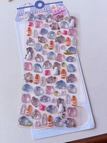 可爱卡通幽灵3D贴纸，环氧树脂水晶贴纸，可用于装饰手机、记事本、杯子等，贴纸艺术 - 彩色 - 查看 13