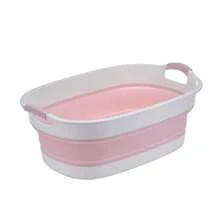 Batea plegable de silicona portátil y reutilizable, ligera, conveniente, duradera y práctica - Rosa - Ver 2