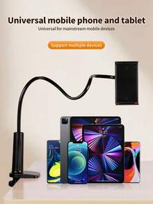 1pc 360° Rotating Universal Adjustable Gooseneck Slouchy Smartphone Holder, Head-Mounted Phone Stand, Dual Clip Bracket, Compatible With 4-7 Inch Phones, Reserved Charging Port, Suitable For Living Room, Bedroom, Kitchen, Bathroom And Other Various Scenes, Best Choice For Gift - Multi-color Upgraded Version - View 3
