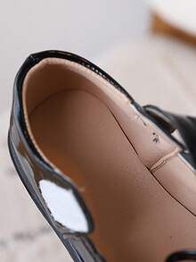 1双女童春秋季新款英伦风软底黑色乐福鞋，魔术贴时尚蝴蝶结设计，适合上学、聚会、演出等场合，百搭平底鞋 - 黑色 - 查看 7