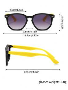 1 par de gafas de moda clásicas y sencillas con montura cuadrada, adecuadas para niños y niñas, para fiestas, vacaciones, viajes, decoración, accesorios diarios y utilería fotográfica