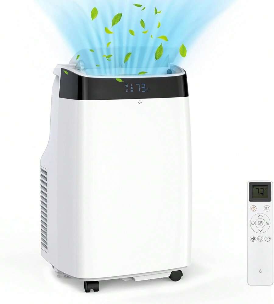 Aire acondicionado portátil de 10000 BTU, aire acondicionado portátil con control remoto para habitación de hasta 450 pies cuadrados, funciones 3 en 1/visualización digital/temporizador de 24 horas - Tipo de Enchufe A USA (110-127V) - Ver 1