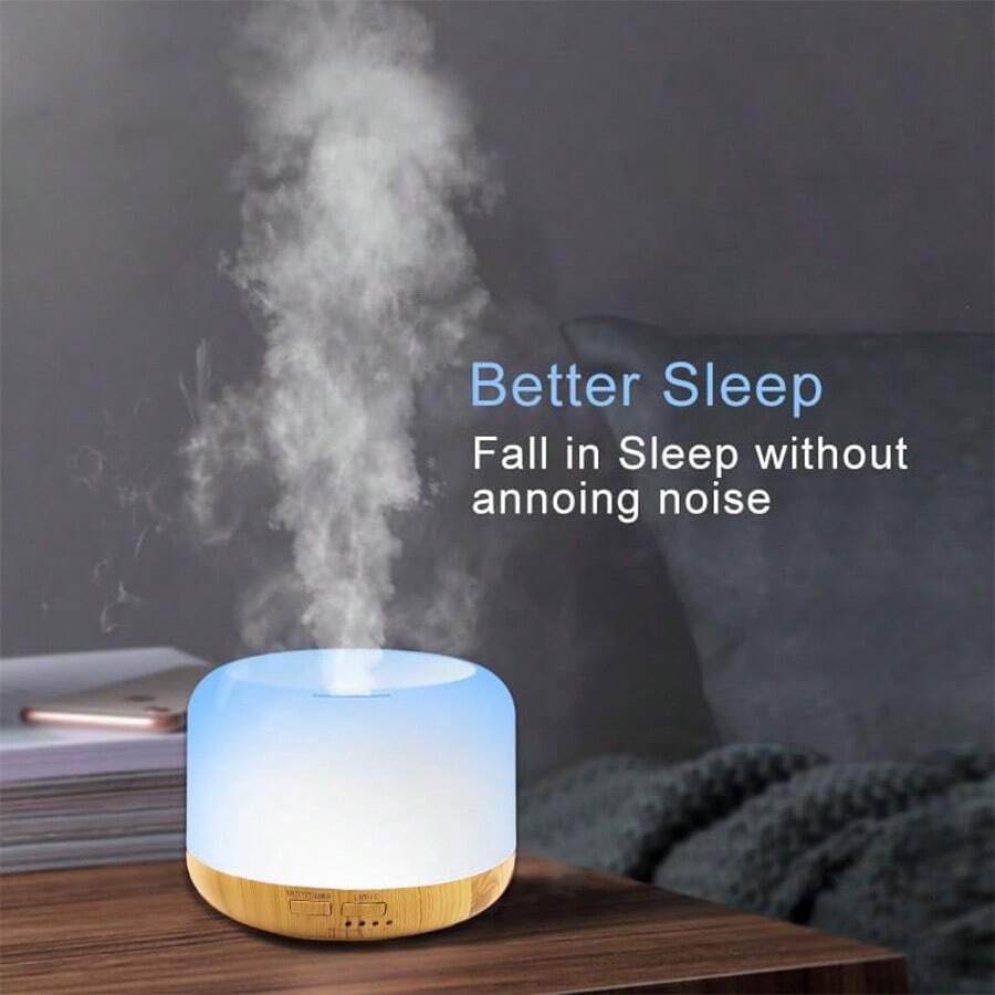 7-Color Night Light Ultrasonic Humidifier, 3-Mode Aroma Diffuser With Lighting - USB Powered Essential Oil Diffuser, LED Humidifier With Colorful Ambient Lights, Suitable For Essential Oils, Power Failure Protection, For Home, Office, Dorm, Bedroom, Travel