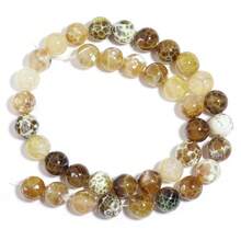 1pc Natural Amber, Fire Agate Bead Strand, 6/8/10mm Fashionable Handcraft DIY Loose Beads, Suitable For Bracelet, Necklace, Jewelry, Phone Chain, Keychain Wholesale - Amber Ice Spark Agate Beads - View 8