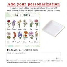 1pc Customized Birthday Floral Jewelry Tray - Personalized Name & Floral Design Ceramic Jewelry Dish, Suitable For Rings, Earrings, Necklaces - Elegant Desk Decor, Mother's Day, Bridal Shower Favor, Daughter/BFF Birthday Gift, Jewelry Display Box - White - View 3