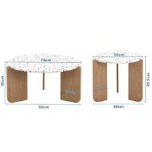 Modern Modular Coffee Table, Side Table, Coffee Table Set For Living Room, Sofa Side Table And Balcony, Set Of 2 - Natural Color - View 6