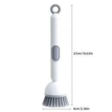 1 pieza Cepillo de limpieza de mango largo recargable y giratorio - Mango con 6 engranajes ajustables - Cepillo multifuncional para exprimir líquido, asegura una limpieza a fondo sin dejar espacios, cuida suavemente ollas, sartenes y tazones, esencial para el hogar, la cocina, utensilios de cocina, accesorios de cocina, artículos del hogar - Multicolor - Ver 9