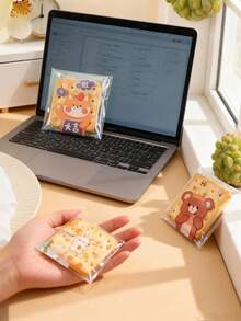 500个雪花图案糕点自粘袋，饼干包装袋，卡通自封袋，月饼牛轧糖烘焙透明袋 - 彩色 - 查看 5