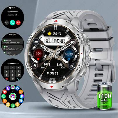 LIGE's New Smart Watch Has 1100 MAh Large Battery Capacity, LED Flashlight, 100+ Sports Modes, Life Waterproofing, Alarm Clock Reminder, Sports Timing, Weather Forecast, Sports Recording, Photo Timing, Fashionable Multi-Functional Sports Outdoor Smart Watch For Men And Women