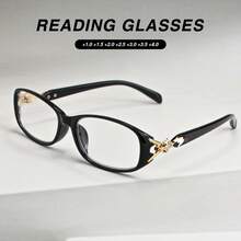 2pcs Fashion Ultra-Light Metal Chain Reading Glasses, Women's Blue Light Blocking Glasses For Young Look, Necessary For Business Office - Red+Black - View 2