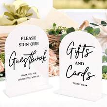 5x7 Inch Acrylic Wedding Ceremony & Reception Signage, Wedding Guest Book Sign, Card & Gift Table Sign, In Loving Memory Sign, Wedding Reception Decor - Multicolor - View 6