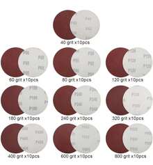 discos de lijado angular, discos de papel con almohadilla de respaldo de gancho y bucle y adaptador de taladro, kit de lijado para herramientas, accesorios de carpintería y reparación, discos abrasivos universales - 04252 - Ver 3