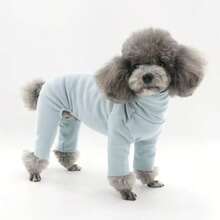 Ropa para perros de felpa sólida multicolor, mono de 4 patas, mono casual cómodo adecuado para perros pequeños como Teddy, Pomerania, Yorkshire Terrier, Maltés, para todas las estaciones