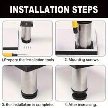 4 piezas Patas de mueble de metal con acabado cepillado - Patas de gabinete redondas ajustables, patas de repuesto de acero inoxidable para cocina, gabinetes, sofá, escritorio, muebles DIY, patas ajustables en altura | Patas de metal modernas | Patas de metal duraderas, patas de metal para muebles - Multicolor - Ver 9