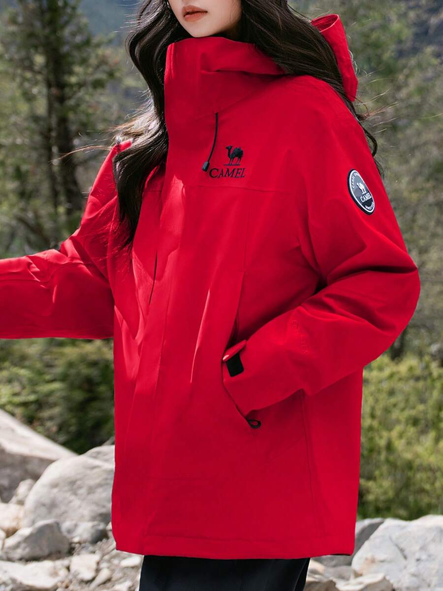 CAMEL CROWN Men's Outdoor Shell Jacket Autumn/Winter Champion: Kai Jia ICON Goose Down Liner Shell Jacket Three-In-One Waterproof Outerwear - Dazzling Red - View 1