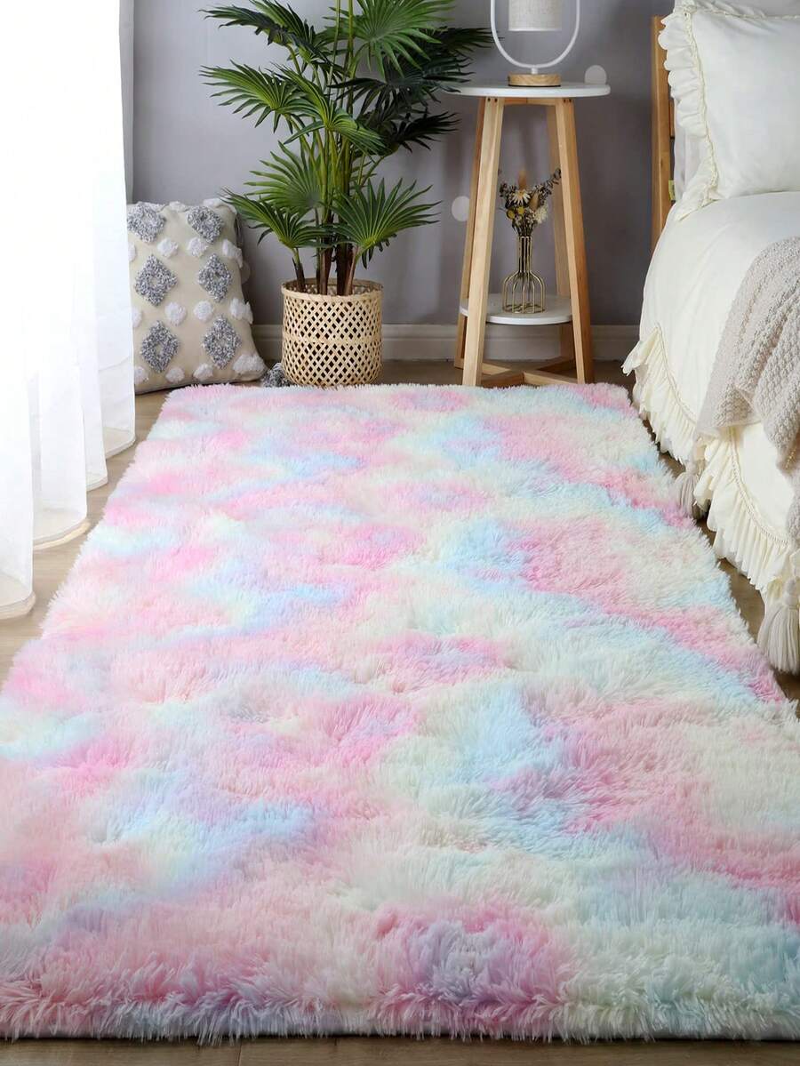 1 块毛绒地毯，防滑地毯，适用于家庭、客厅、卧室