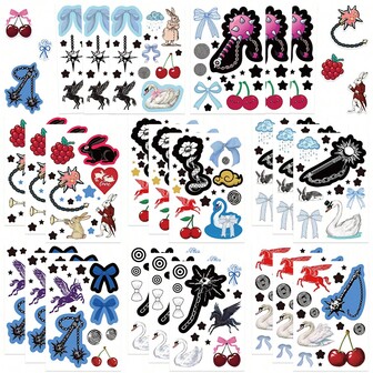 8pcs Illustrated Aesthetic Vinyl Stickers Cartoon Rabbit Duck Decal DIY Handbook Luggage Journal Phone Helmet Decorative Stickers