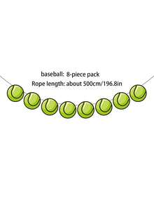 Sports Theme Decorative Paper Pull Flags, Football/Basketball/Baseball/Tennis/Volleyball Banners, Birthday Party Small & Large Insert Card Set, Team Gathering Atmosphere Scene Decoration Accessories, Suitable For Sports Fan Holiday Birthday Party Background Decoration Set