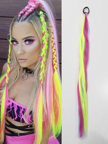 26Inch Synthetic Long Jumbo Ombre Braiding Hair Extension Color Hairpiece For Kids Elastic Rubber Band Hair Accessories 1pc