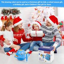 Smart Drawing Robot For Kids, Interactive Educational Drawing Robot, Magic Painting Robot Toy With 100 Word Cards & 16 Color Pens For Girls And Boys Age 3+ (Blue) - Blue - View 2